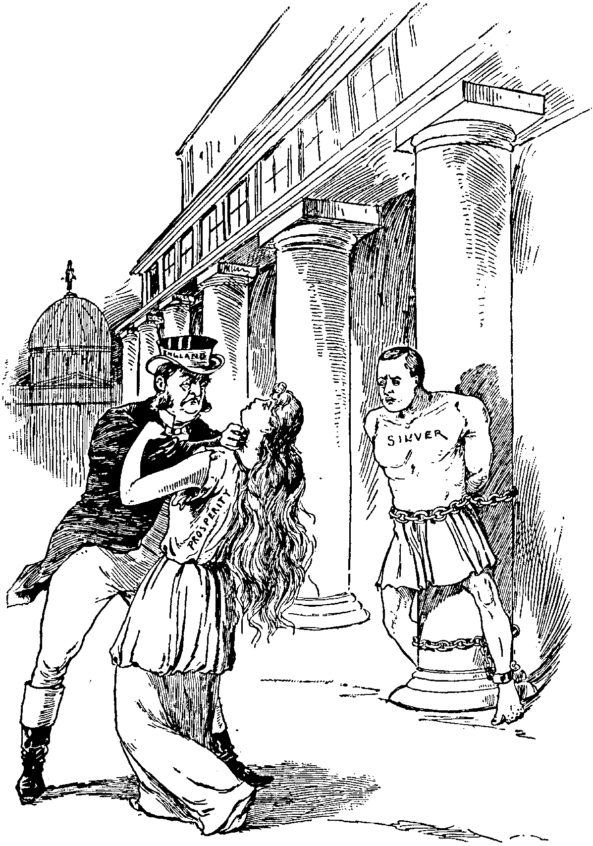 A drawing of England destroying prosperity. Coin’s Financial School by WD Harvey 1894. Reformated for digital by Andy Chalkley in 2017.