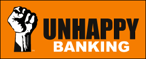 Logo for Unhappy Banking by Andy Chalkley. Creative Commons Attribute. www.andychalkley.com.au